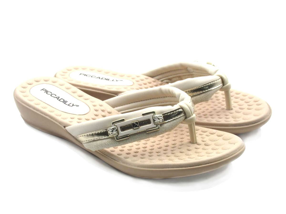 Chinelo Feminino Piccadilly de Dedo 500347 Bege 2