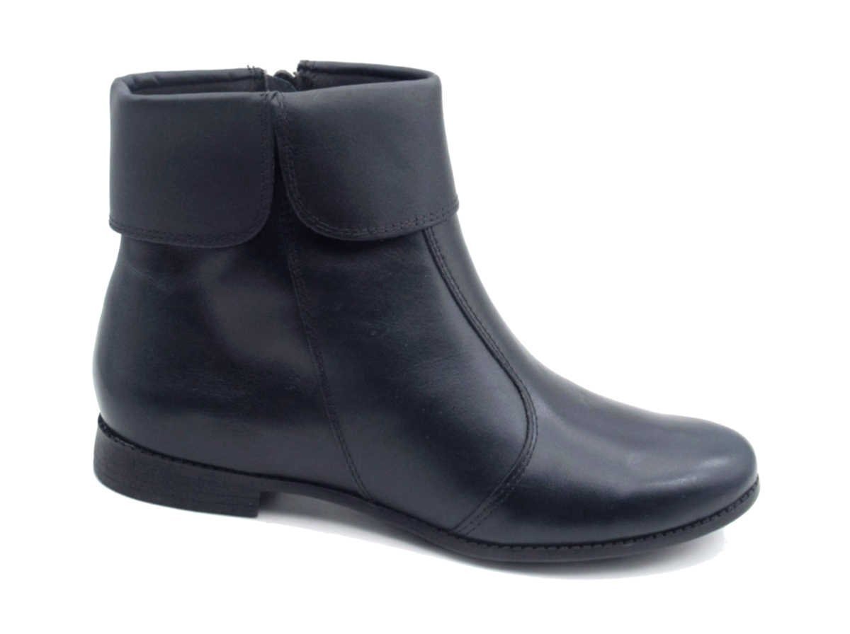 Bota Cano Curto de Couro Via Paula 14055 Azul