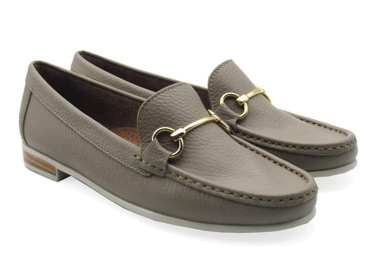 Mocassim Feminino Wirth 100% Couro 50675 Cinza 2