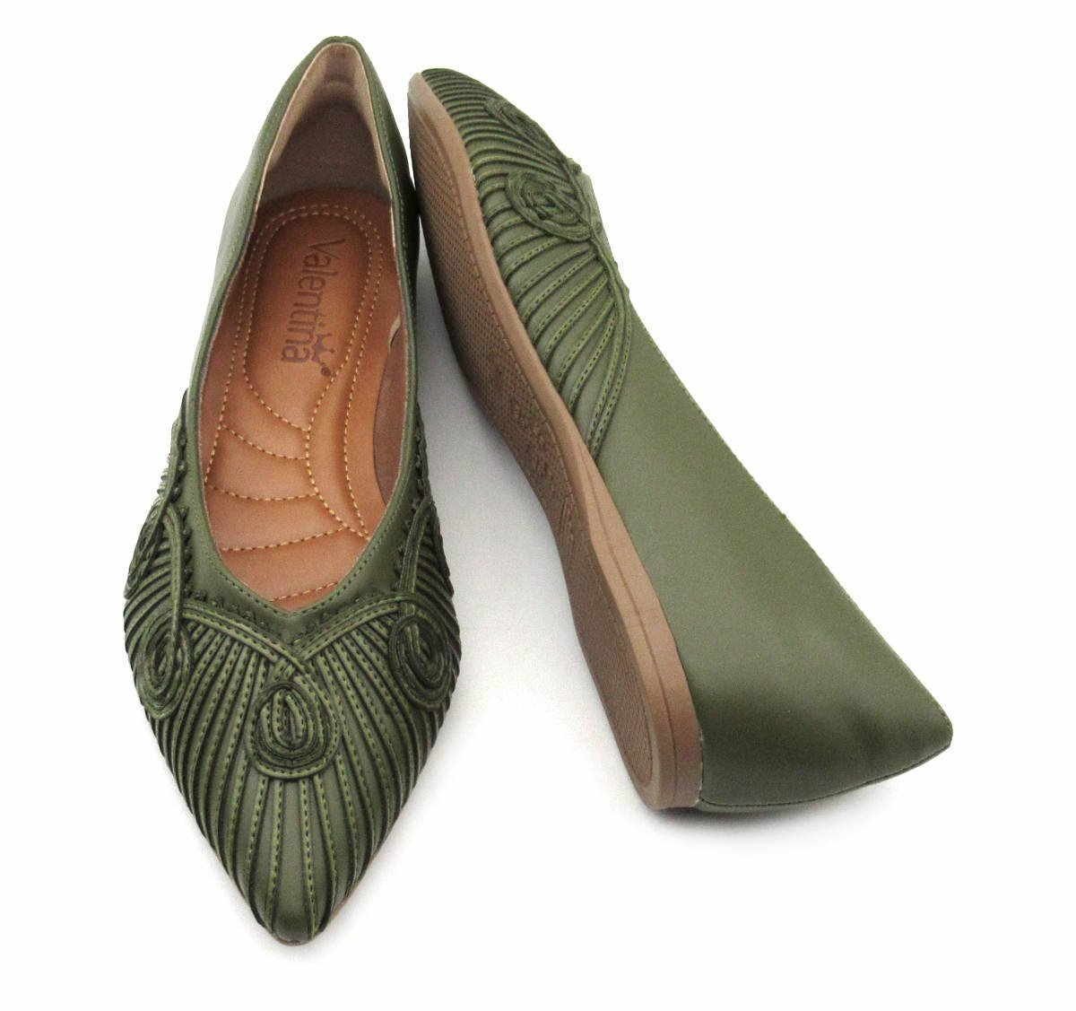 Sapatilha Feminina Valentina 375249 Preta Verde 3