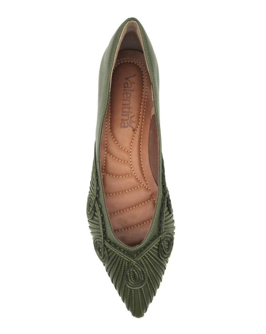 Sapatilha Feminina Valentina 375249 Preta Verde 4