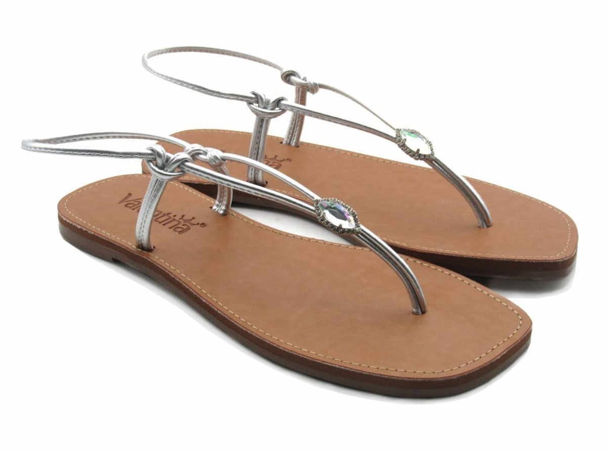 Sandália Feminino Rasteirinha Valentina 234027 Prata 2