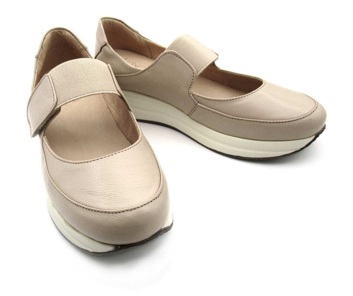 Sapato Alexxa Opananken 100% Couro 65212 Antistress Bege 2