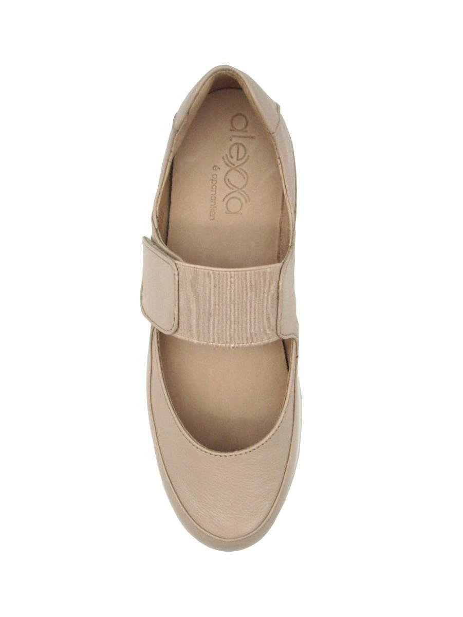 Sapato Alexxa Opananken 100% Couro 65212 Antistress Bege 3