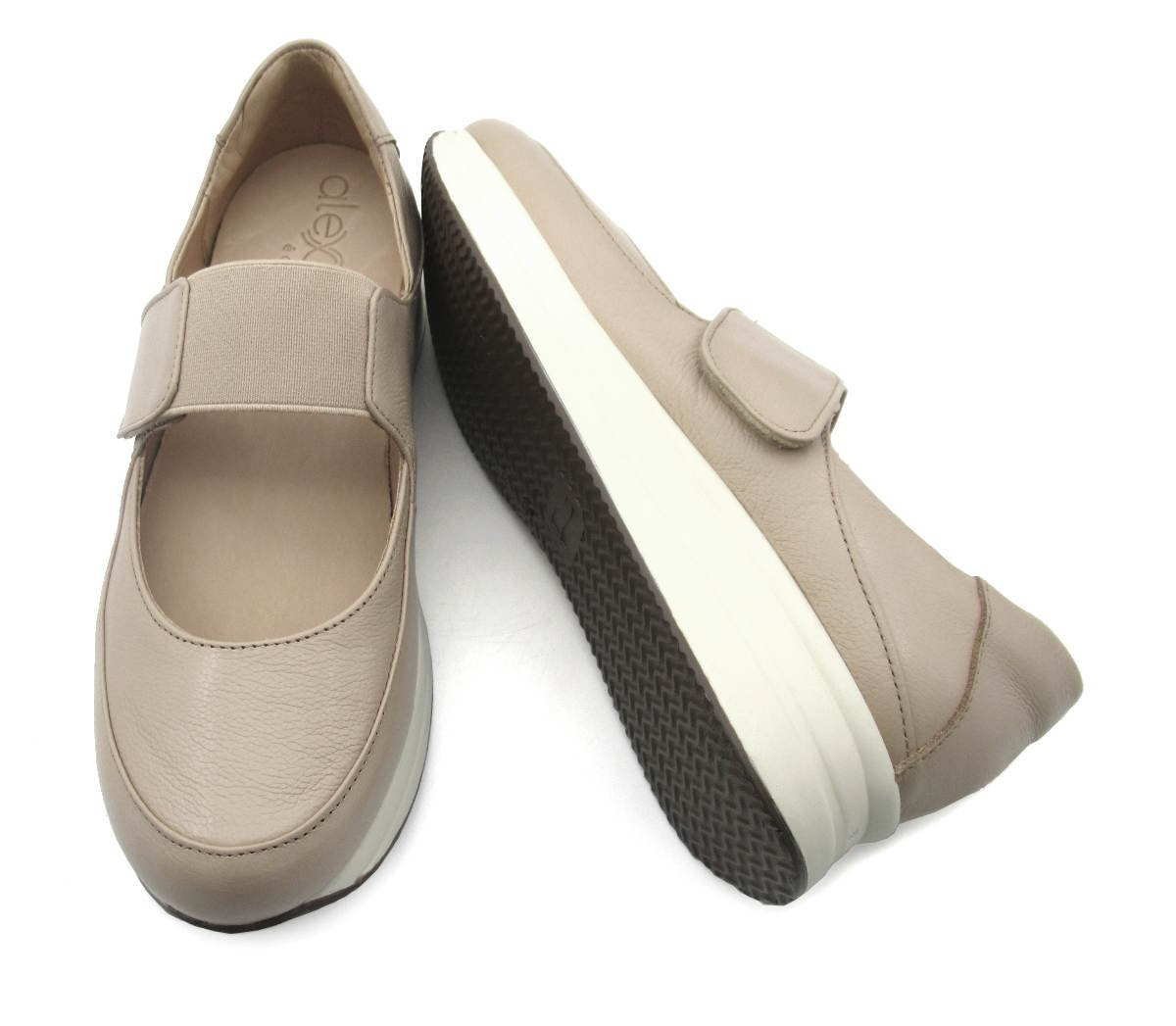 Sapato Alexxa Opananken 100% Couro 65212 Antistress Bege 4
