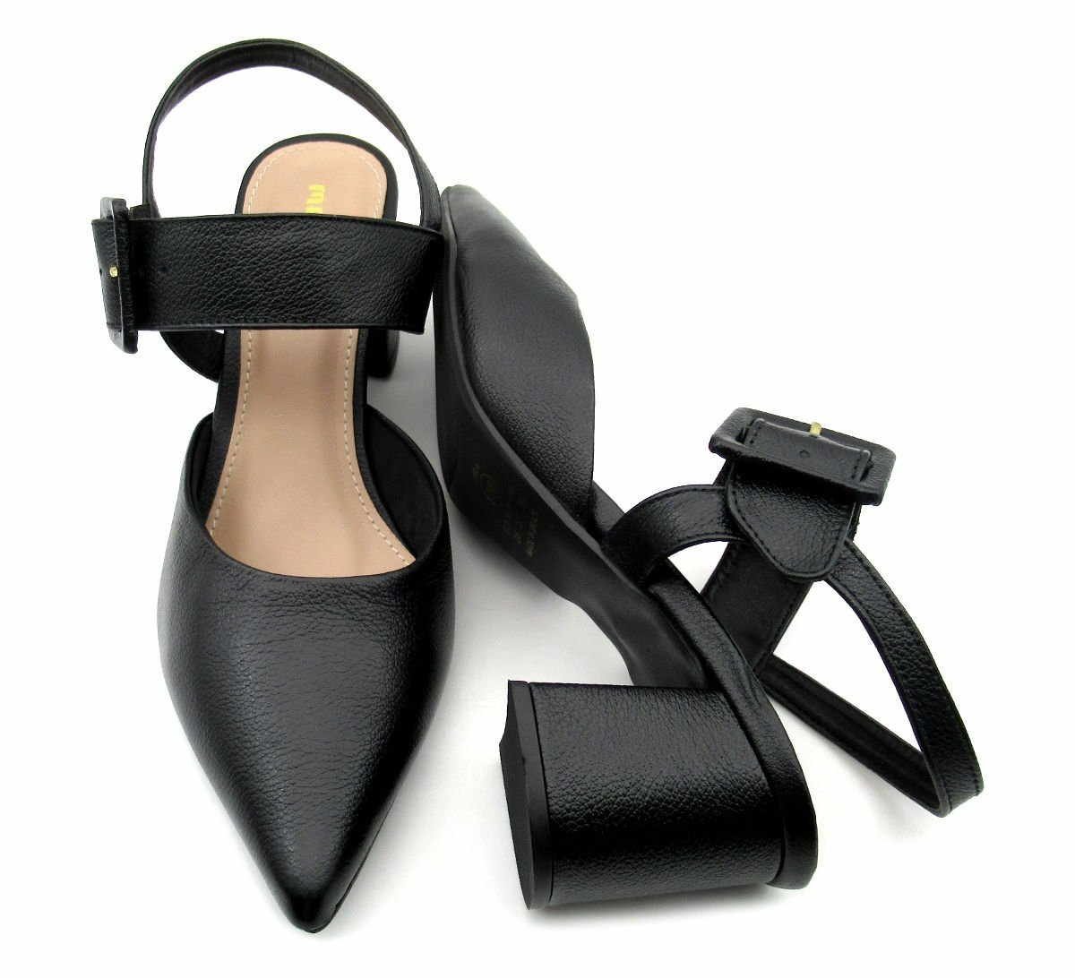 Sapato Scarpin Feminino em Couro Preto Marlinês 6205 Preto 3