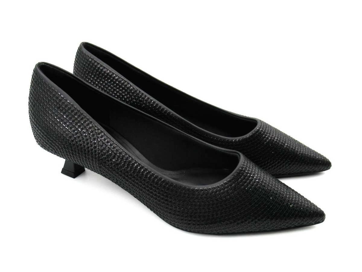 Scarpin Valentina 376018 Lantejoulas 3879 Preto 2