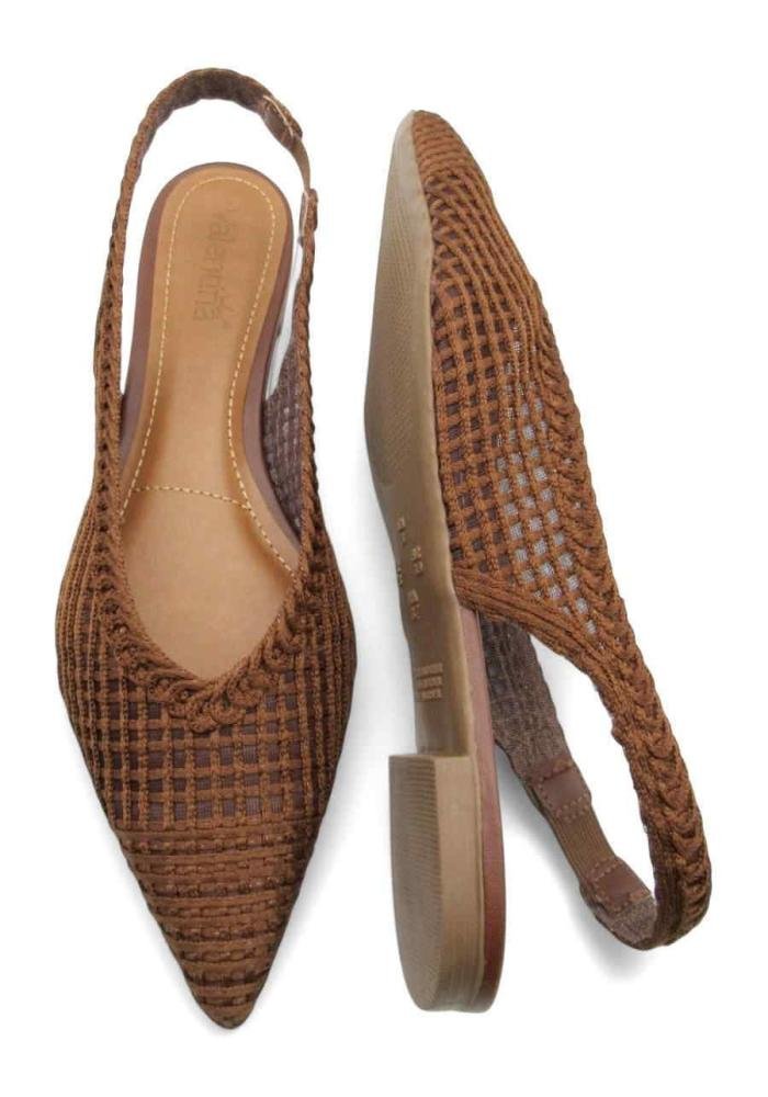 Sapatilha feminina Valentina 373252 Crochê Marrom 5