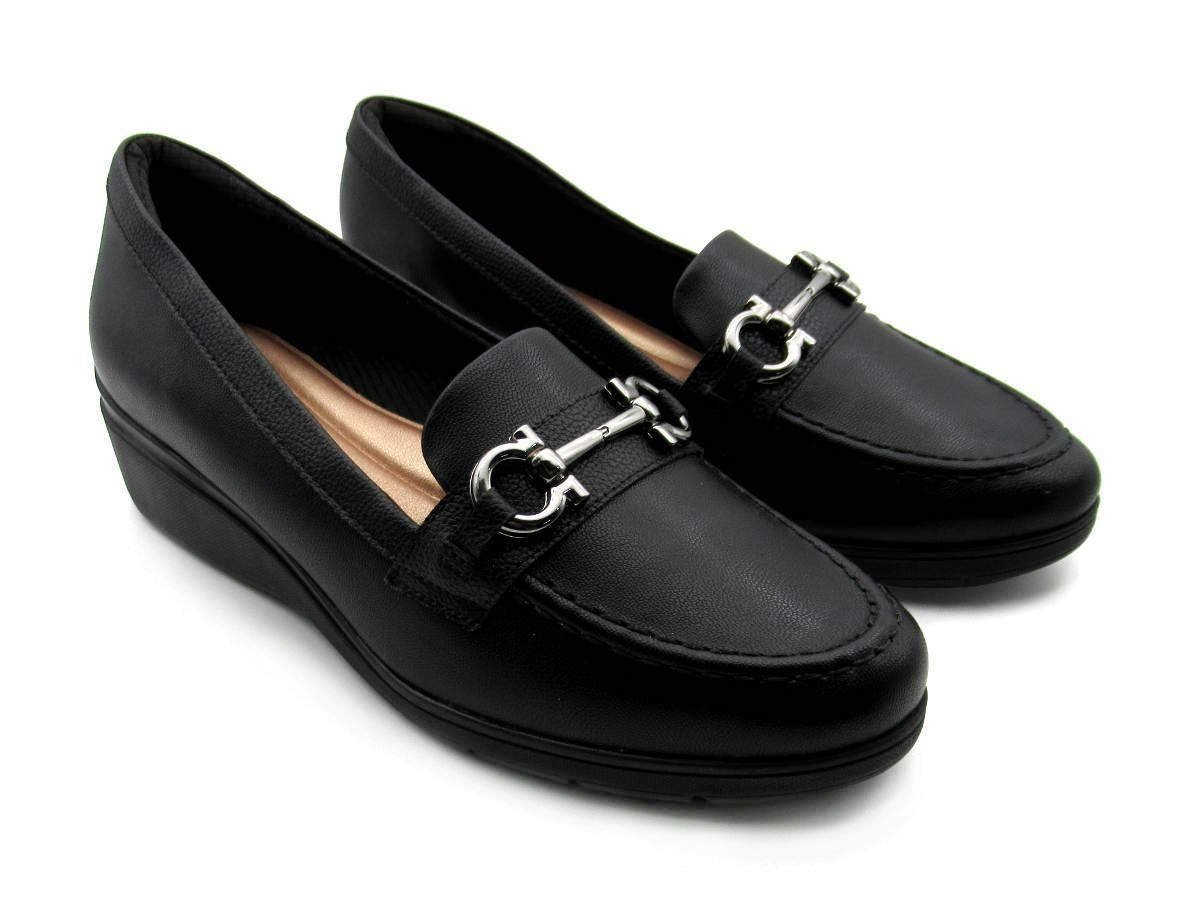 Sapato Piccadilly Feminino 117118 Anabela Preto Preto 2