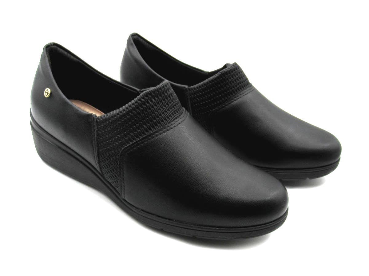 Sapato Anabela Piccadilly Feminino 117086 Preto Preto 3