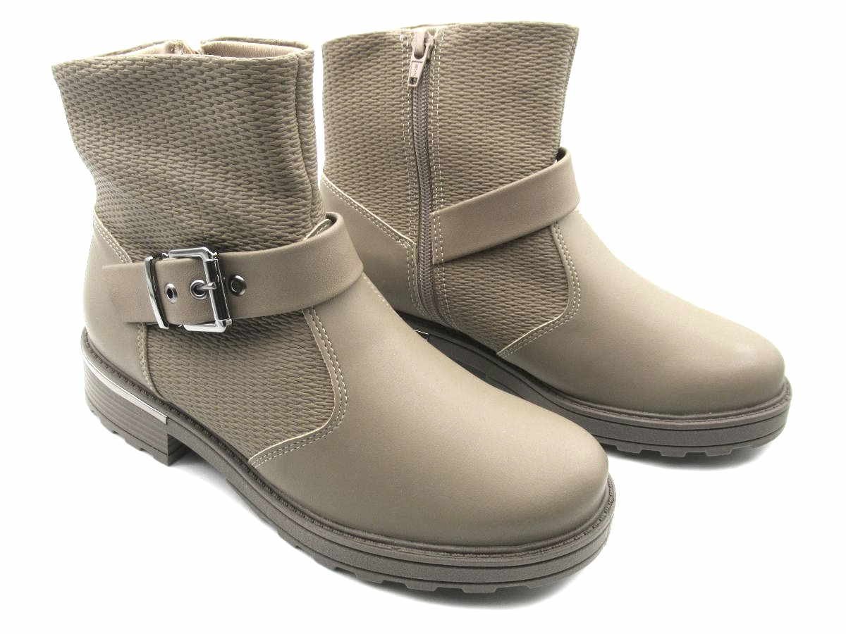 Bota Piccadilly Tratorada Feminina Cano Curto 735026 Bege 2