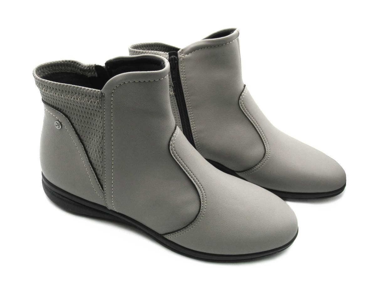 Bota Piccadilly Feminina Cano Curto Rasteira 261034 Cinza 2