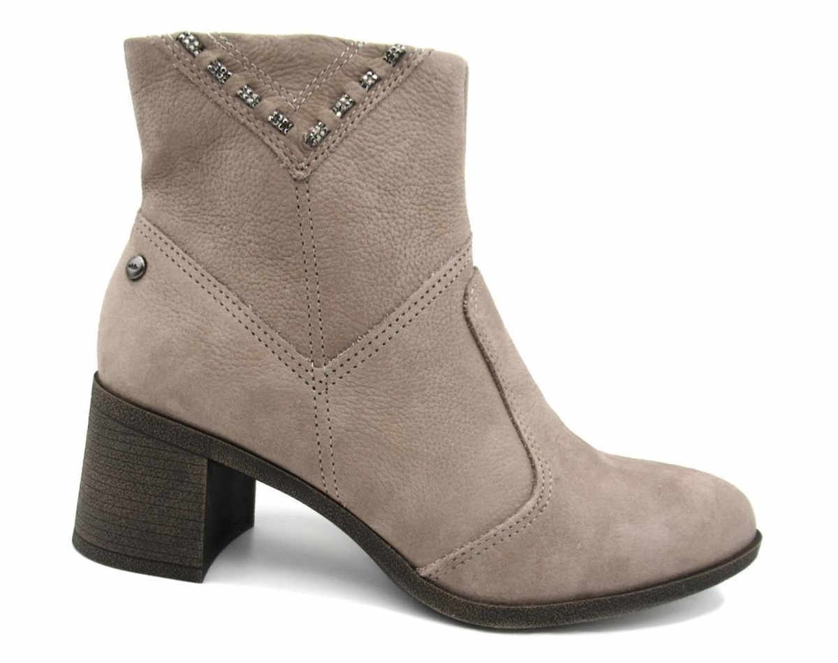 Bota Dakota Curta Feminina Couro Nobuck DA082 Bege 2