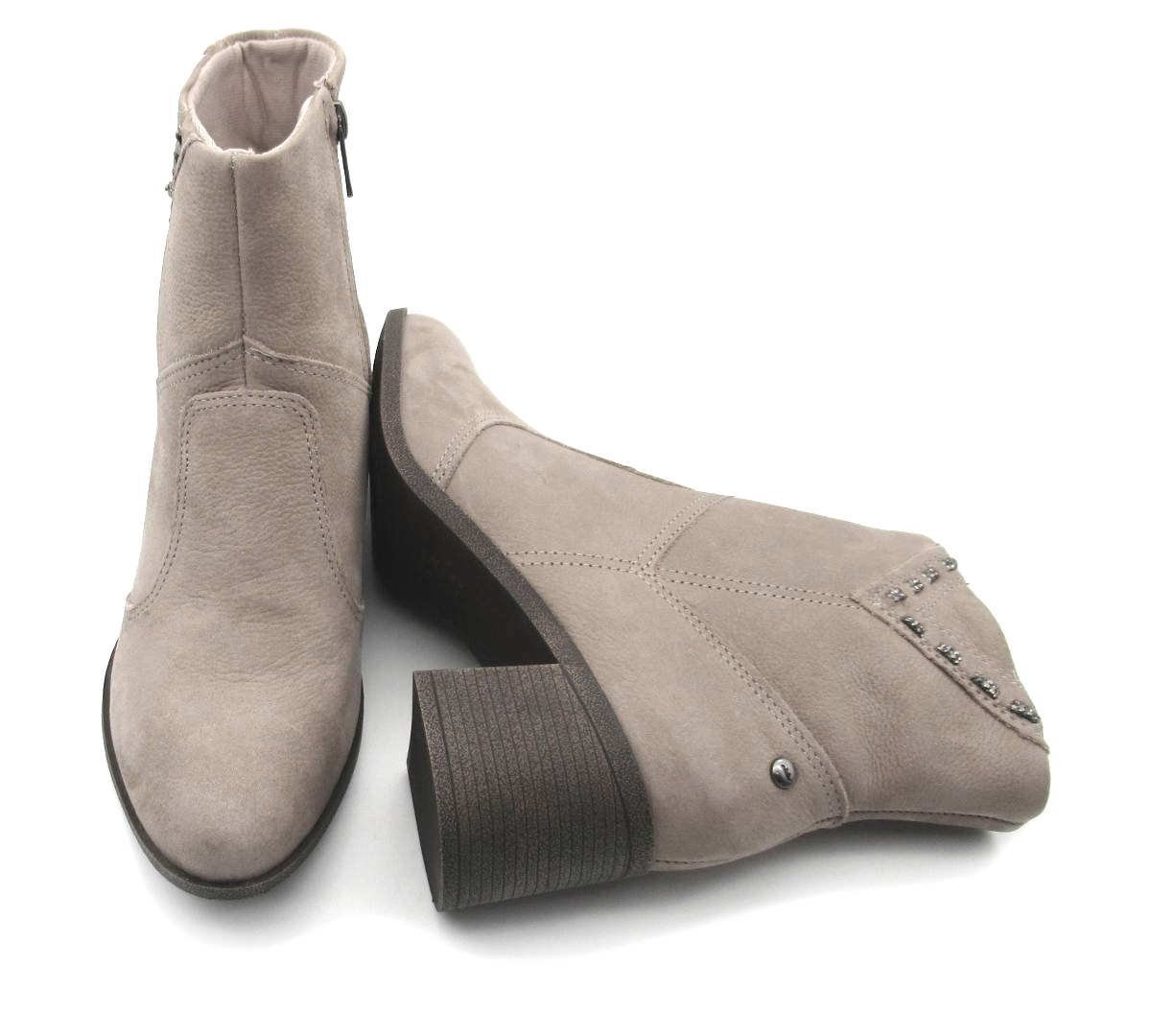 Bota Dakota Curta Feminina Couro Nobuck DA082 Bege 4