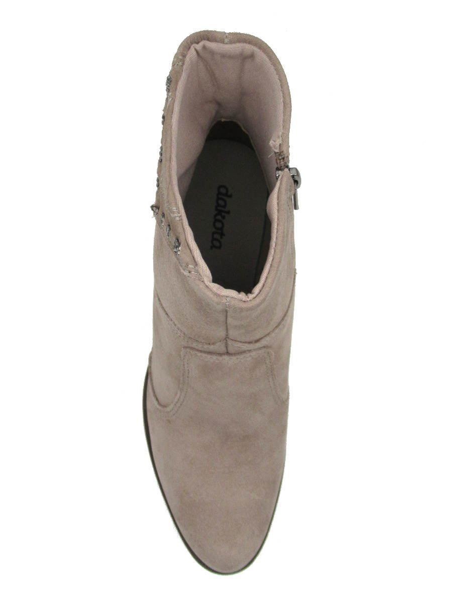 Bota Dakota Curta Feminina Couro Nobuck DA082 Bege 5