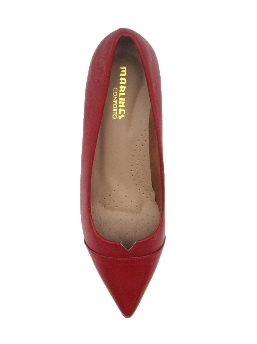Sapato Scarpin Feminino em Couro Marlinês 6207 Vermelho 3