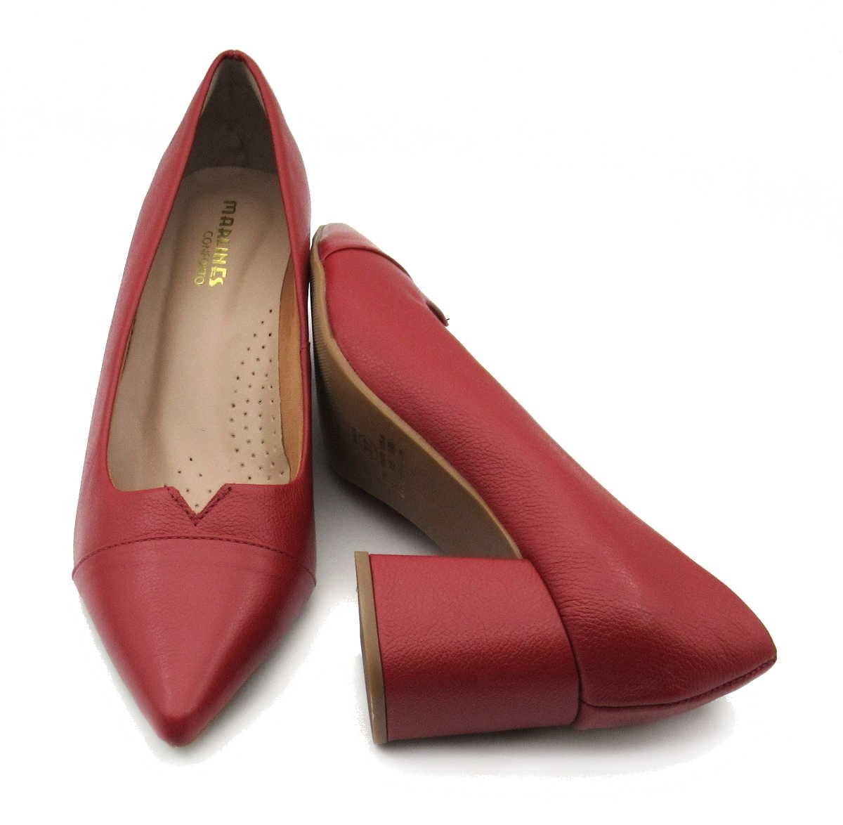 Sapato Scarpin Feminino em Couro Marlinês 6207 Vermelho 4