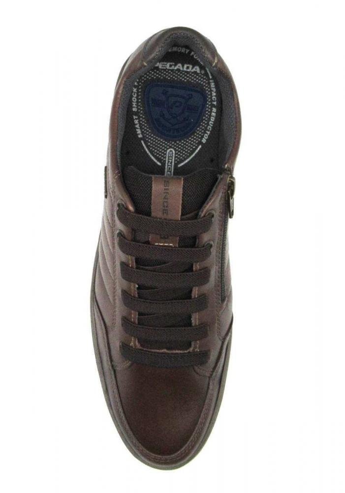 Sapatênis Pegada Masculino de Couro 110604 Marrom 4