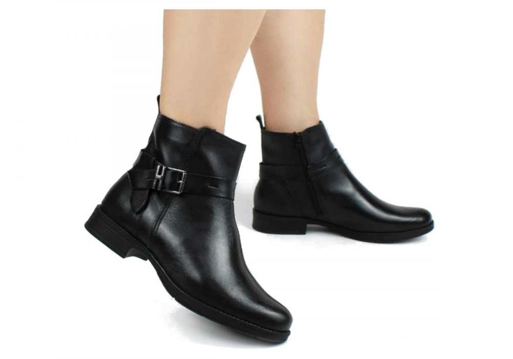 Bota Feminina Bottero Cano Curto Couro Preto 361704 Preto 5