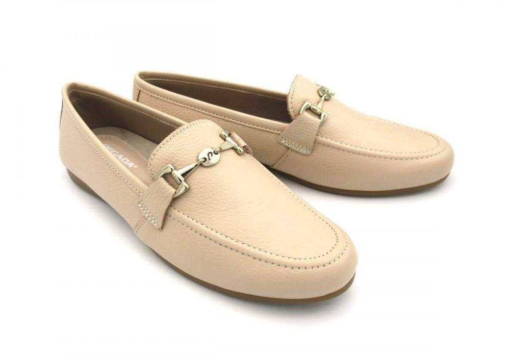 Sapato Feminino Pegada Loafer de Couro 229001 Bege 2