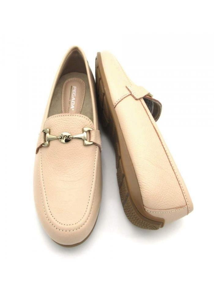 Sapato Feminino Pegada Loafer de Couro 229001 Bege 3