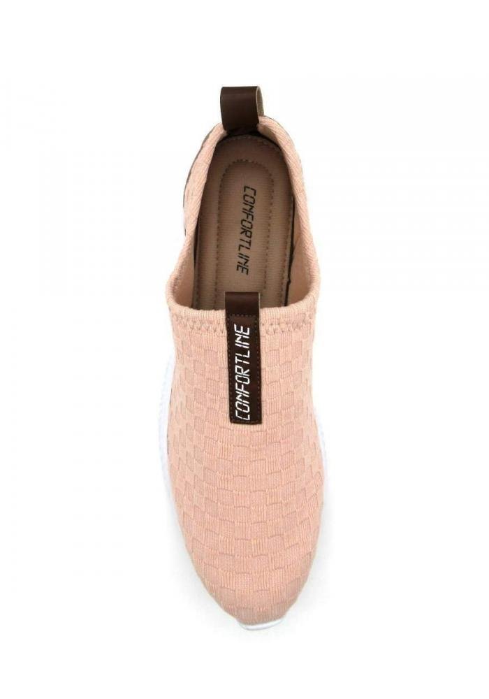 Tênis Feminino Malha Knit Confortline NJ14 Salmão 3