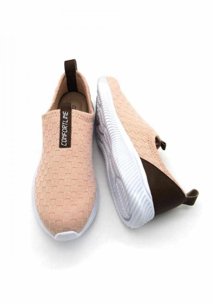 Tênis Feminino Malha Knit Confortline NJ14 Salmão 4
