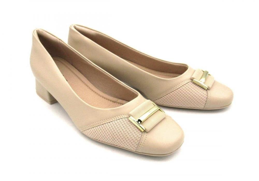 Sapato Scarpin Comfortflex Linha Joanete 2495303 Bege 2