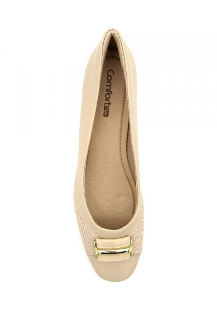 Sapato Scarpin Comfortflex Linha Joanete 2495303 Bege 3