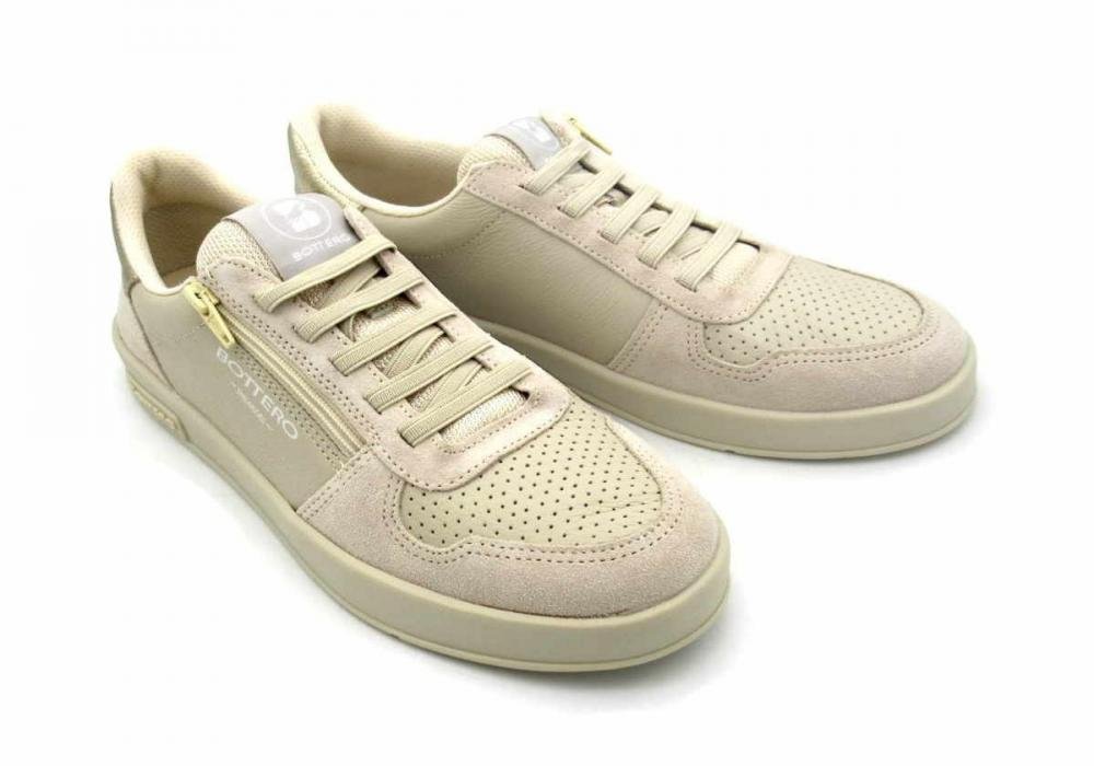 Tênis Bottero Casual Feminino 364902 Couro Bege 2