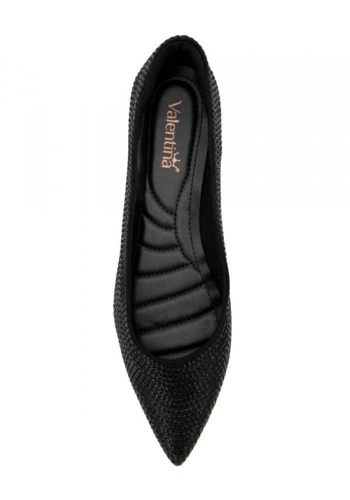 Sapatilha Feminina Valentina 375239 Lantejoulas Preta Preto 3