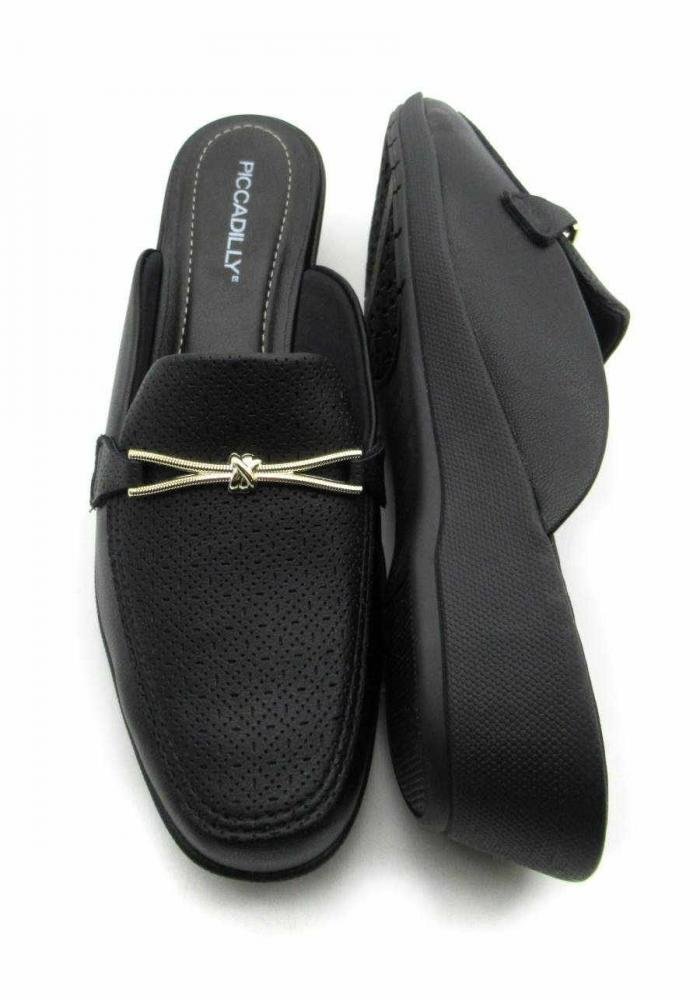 Mule Feminina Piccadilly Anabela Preta 143223 Preto 4