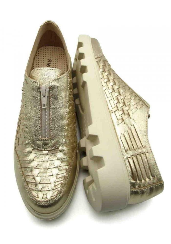 Sapato Feminino de Couro Rio de Luz 934 Tratorado Ouro