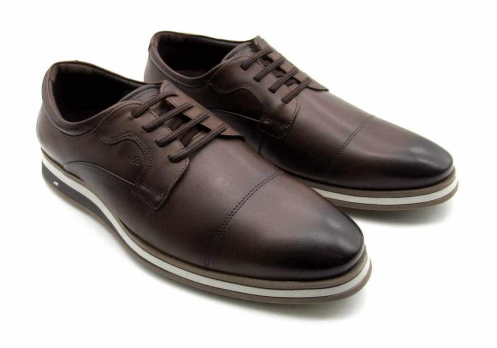 Sapato Masculino Casual Jota Pê 84914 Couro Marrom 2