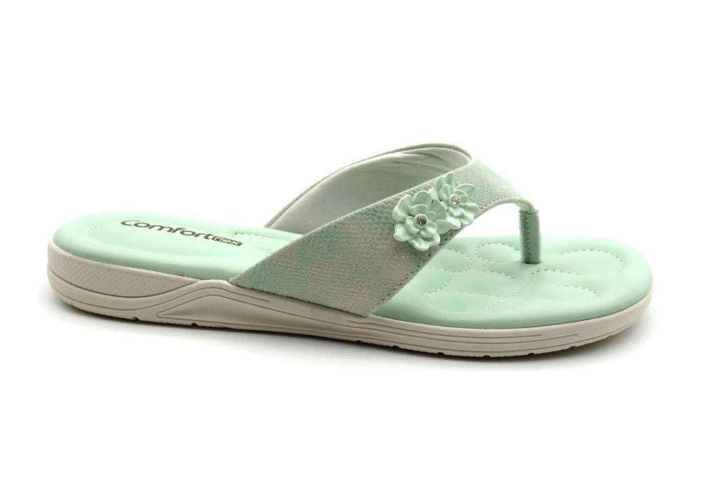 Tamanco Comfortflex Rasteiro De Dedo 2480401 Verde 1