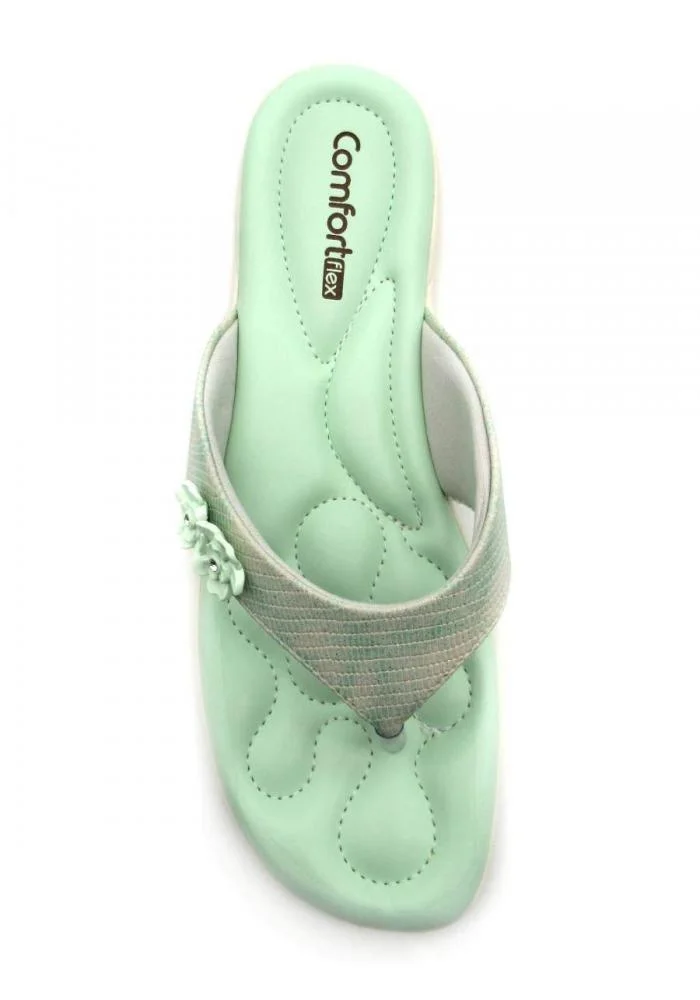 Tamanco Comfortflex Rasteiro De Dedo 2480401 Verde 3
