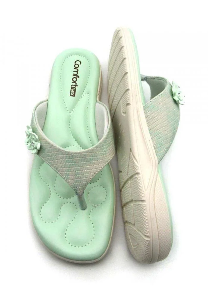 Tamanco Comfortflex Rasteiro De Dedo 2480401 Verde 4