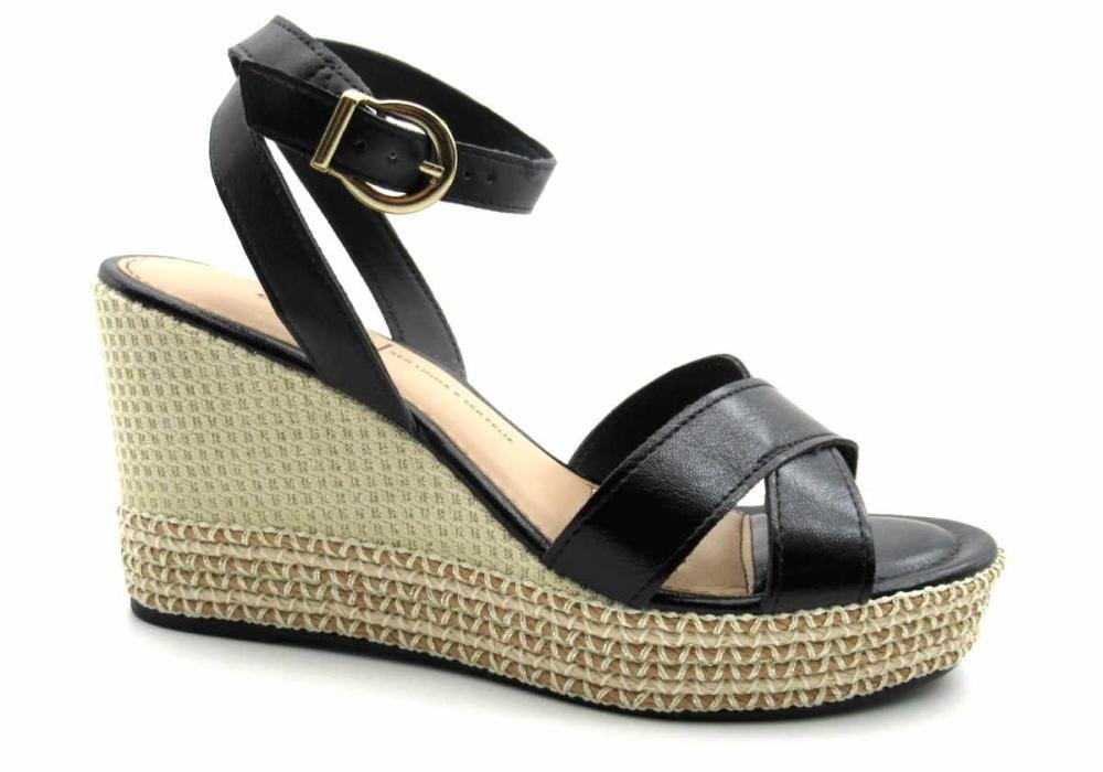 Sandália Dakota Espadrille Plataforma Anabela Y8261 Preta Preto 1
