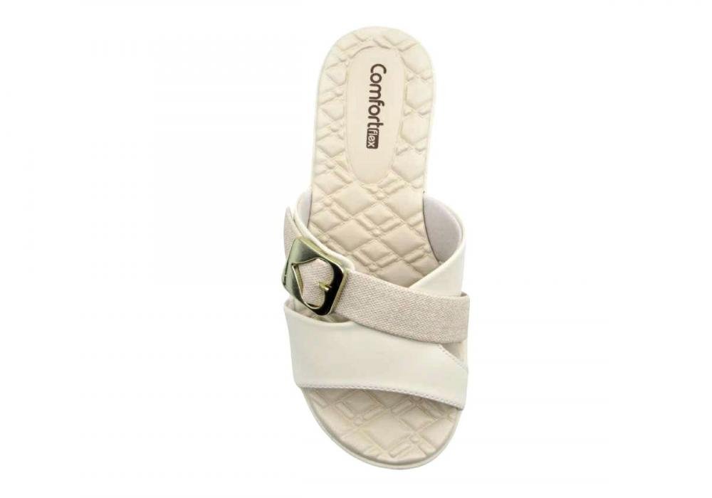 Tamanco Comfortflex Feminino Slide Flatform 2486401 Off White 4