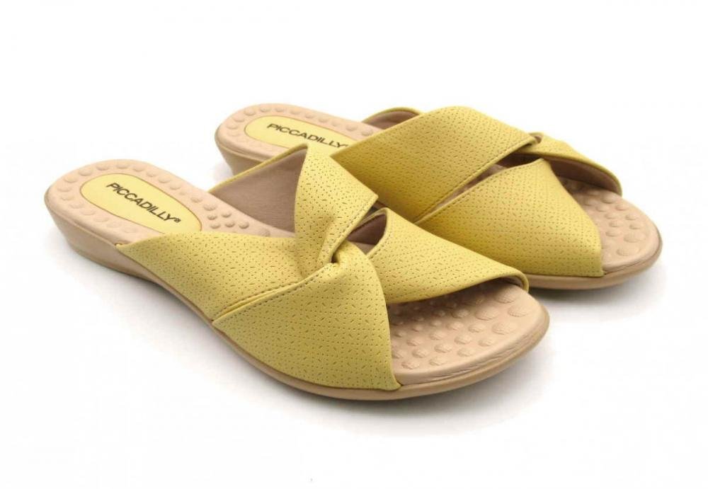 Tamanco Feminino Rasteiro Piccadilly 500376  Mostarda 2