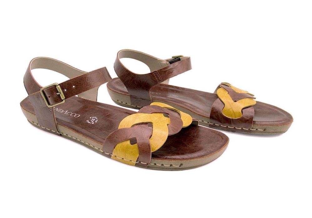 Sandália Rasteira Feminina Andacco em Couro 14271 Marrom 2