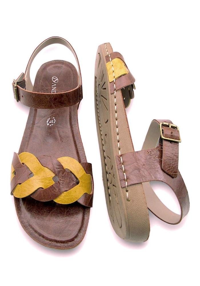 Sandália Rasteira Feminina Andacco em Couro 14271 Marrom 4