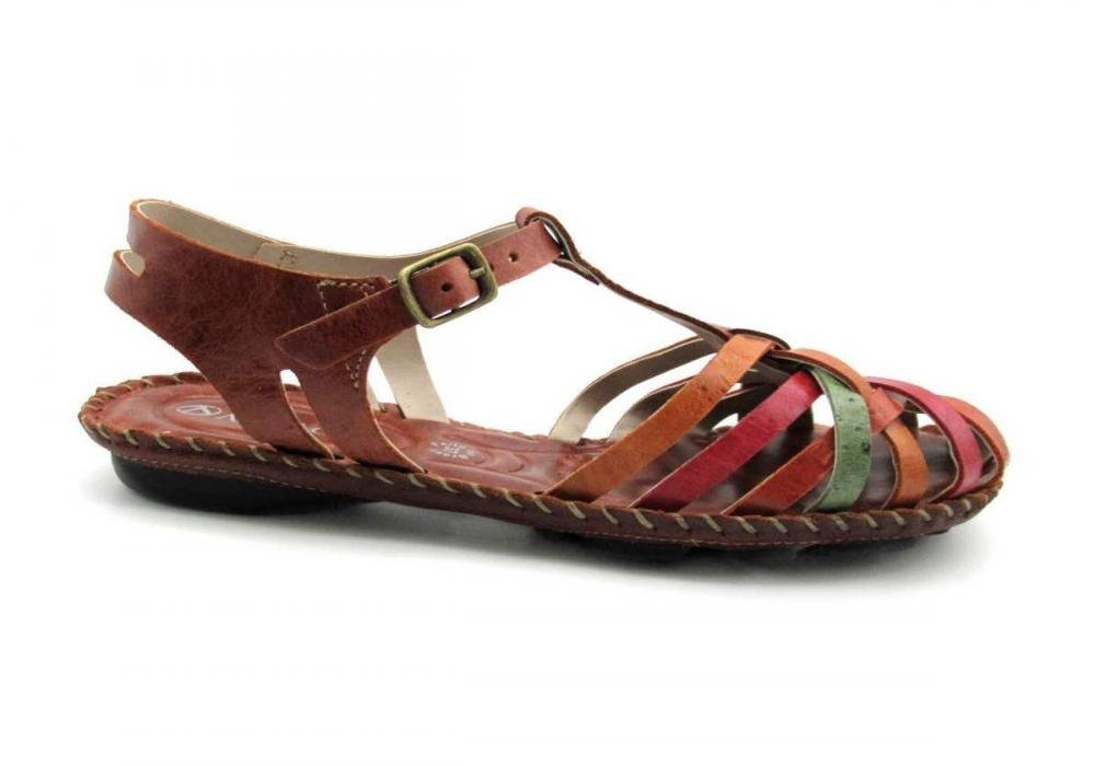 Sandália Feminina Andacco Rasteirinha em Couro 12382 Marrom 1