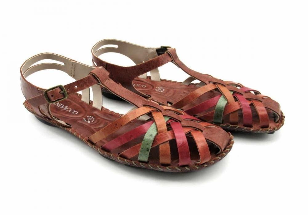 Sandália Feminina Andacco Rasteirinha em Couro 12382 Marrom 2