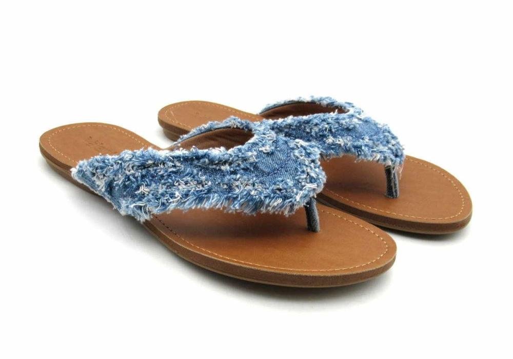 Tamanco Rasteiro De Dedo Valentina 230271 Jeans Azul 2