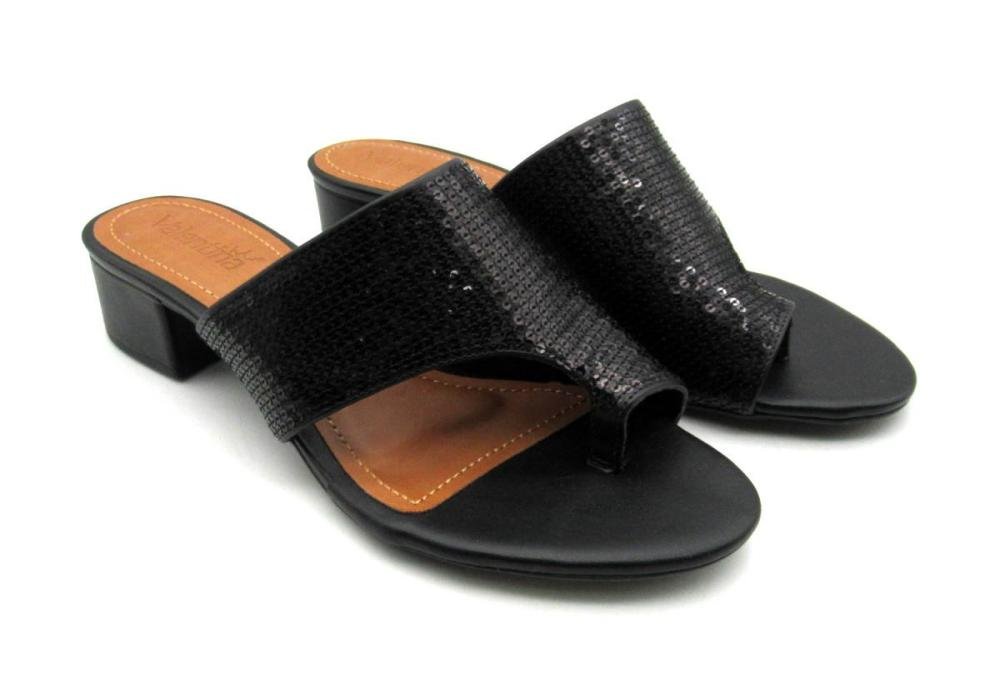 Tamanco Feminino Valentina 453005 Lantejoulas Preto 2