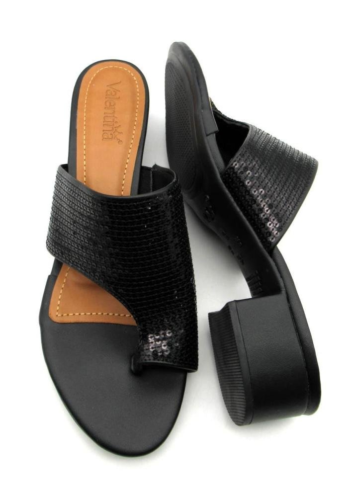 Tamanco Feminino Valentina 453005 Lantejoulas Preto 4