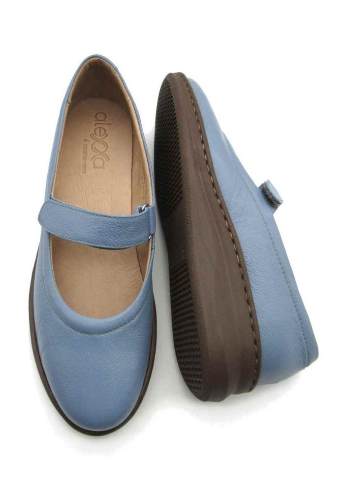 Sapato Anatômico Alexxa Opananken 70202 100% Couro Azul 4