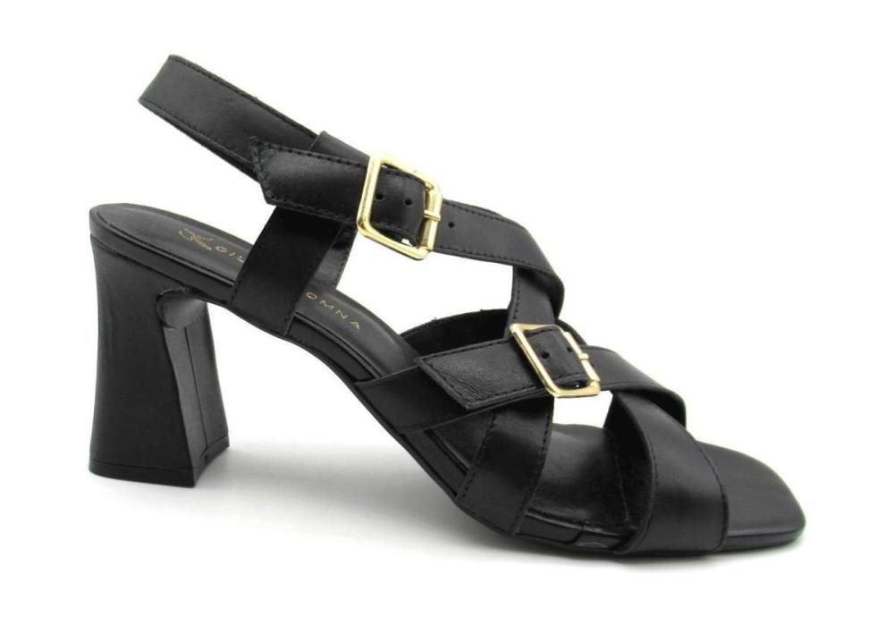 Sandália Social Feminina de Couro Giulia Domna 586005 Preta Preto 2