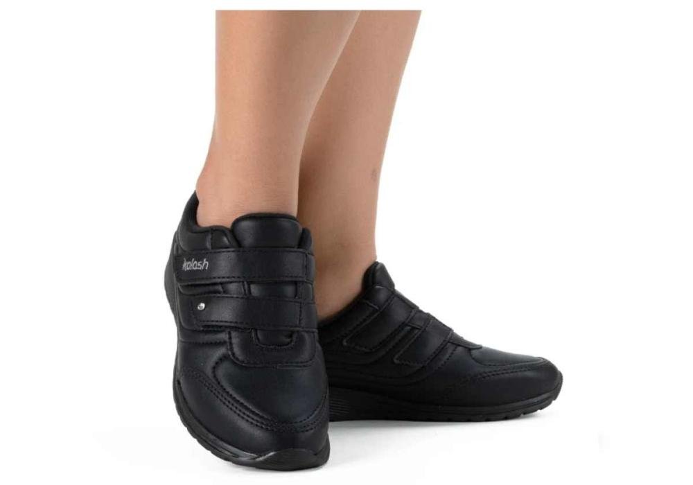 Sapatênis Kolosh Feminino Anabela C2282A Velcros Preto